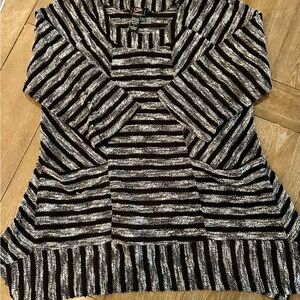 Stylish Black and White Striped Hoodie